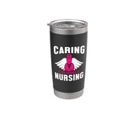 Caring Is The Essence Of Nursing Nurse Funny Nurses Vaso térmico de acero inoxidable de doble pared