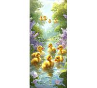 Carino. Dipingere con i Numeri Adulti, Misura XXL 25x75cm,Anatra Paint by Numbers Kit Principianti Con 3 Penne, Kit Fai Da Te, Hobby Creativi Adulti Regalo Donna Decorazioni, (Senza Cornice) P0M-301