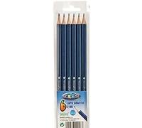 Carioca 152753 Lápices Grafito 2-Hb Apto Uso Escolar, Color Azul, Caja de 6