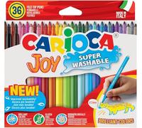 Carioca 40237/B Caja de rotuladores con tinta lavable, punta fina sintética, 36 unidades, multicolor, 36 rotuladores