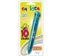 Carioca 41500 - Blister con 1 bolígrafo automático de 10 colores, transparente - Modelo Surtidos- Colores Surtidos