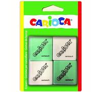 Carioca 42862 - Pack de 4 gomas de borrar cuadradas, multicolor