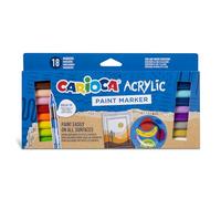 Carioca Rotuladores acrílicos – Caja 18, punta pincel, permanentes, base de agua, alta opacidad