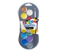 CARIOCA Acuarelas Metálicas| Fácil de Mezclar y Resistente a la Luz |Estuche 12 Acuarelas