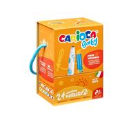 CARIOCA Rotuladores para Bebé 2+| Caja premium con asa de 24 rotuladores superlavables y con gran cobertura | Colores surtidos | Punta Ø 2,8 mm | 24 piezas