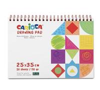 Carioca Bloc de Papel de Dibujo 25 x 35 cms | Ideal para su uso con Témperas y Acuarelas | Hojas con bordes pre-cortados para facilitar el arrancado |50 hojas de 110grs