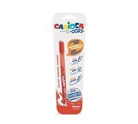 CARIOCA - Bolígrafo Borrable Oops Rojo, Tinta Termosensible, 0,7 mm, 1 Ud | Bolígrafo Borrable de Tinta Termosensible con Doble Goma, Trazo de 0,7 Mm Escolar, Agarre Ergonómico Triangular para Colegio