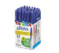 Carioca Bolígrafo Gel Sfera Azul | Caja de 50 Bolígrafos Azules | Fabricados con 90% de Plástico Reciclado | Escritura Super Deslizante | Punta Ø 1 mm | 50 piezas