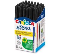 Carioca Bolígrafo gel Sfera Negro | Caja de 50 Bolígrafos Negros | Fabricados con 90% de Plástico Reciclado | Escritura Super Deslizante | Punta Ø 1 mm | 50 piezas