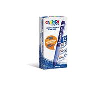 Carioca Bolígrafos Borrables Oops Azul | Caja 12 de Bolígrafos Borrables Recargables Azul con Tinta Termosensible | Bolígrafo Retráctil |Empuñadura TexturIzada | Punta de Ø 0,7 mm | 12 piezas
