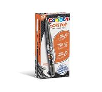 Carioca Bolígrafos Borrables Oops Pop Negro | Caja de 12 Bolígrafos Borrables Negro Recargables con Tinta Termosensible