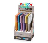 CARIOCA Bolígrafos del Gel Metálicos | Display de 30 Bolígrafos de Gel Fiorella colores Metálicos | Para el Colegio, Universidad y Oficina | Punta de Ø 0,1 mm | 30 piezas