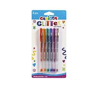 CARIOCA - Bolígrafos Purpurina, Tinta Gel Glitter 1 mm, 6 Uds | Set de 6 Bolígrafos de Purpurina, Tinta Gel Luminosa y Brillante, Punta de 1 mm, Ideales para Decorar Papel