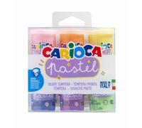 Carioca Botes de Témpera Pastel | 6 colores x 25 ml |Colores superlavables y se mezclan entre ellos | Se Aplica sobre Material Porosos