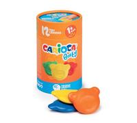 CARIOCA - Ceras de Colores Baby Teddy Lavables, Forma de Oso, 12 Uds