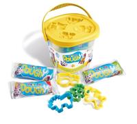 CARIOCA Doughy - Set de Pasta de Moldear para 2+ Años, 3 colores y 4 Moldes | Set de Pasta de Moldear con Colores Brillantes y Moldes para Hacer Figuras, para Niños de +2 de Años, Secado al Aire