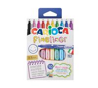 CARIOCA Fineliner - 10 Rotuladores Calibrados de Punta Fina 0,5 mm | Pack de 10 Rotuladores de Punta Fina en Colores Vivos con Trazo Limpio y Nítido de Alta Opacidad, Escritura Suave