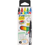 CARIOCA - Fineliner, Set de 5, Punta Fina 0,5 mm, Colores Primarios