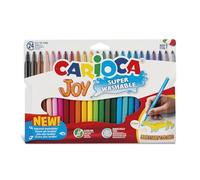 Carioca Rotuladores Joy Punta Fina | Caja de 24 rotuladores superlavables y con gran cobertura | Colores surtidos | Punta Ø 2,8 mm | 24 piezas