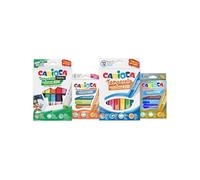 CARIOCA Jumbo - Marcadores de colores para niños, bolígrafos de tinta súper lavables, punta ancha bloqueada, barril octogonal maxi, sin gluten, fabricados en Italia (juego de 18 marcadores)