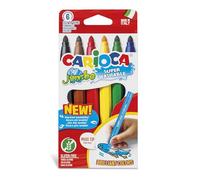 CARIOCA Jumbo - Pack 6 Rotuladores Punta Maxi 6 mm, Superlavables | Caja de Cartón con 6 Rotuladores de Punta Maxi 6 mm, Cuerpo Octogonal y Tinta Superlavable, desde 2 Años