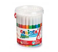 Carioca Rotuladores Jumbo – Bote con Asa, Punta Maxi, Super Lavables, 50 Rotuladores Multicolor