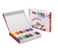 CARIOCA Jumbo School Box - 144 Rotuladores Punta Maxi 6 mm, 12 Colores | Caja Gigante con 144 Rotuladores de Punta Maxi 6 mm en 12 Colores Surtidos, Cuerpo Grueso y Superlavables