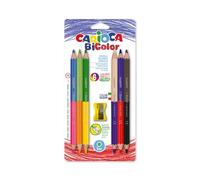 CARIOCA Lápices de Colores Bicolor | Alta resistencia a la rotura | Cuerpo Maxi | 6 uds 12 colores