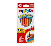 Carioca - Lápices de Colores, Madera 100%, Mina de 3,3 mm, Caja de 12 Uds