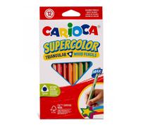 Carioca Lápices de Colores SUPERCOLOR | Caja de 12 Lápices de Madera | Cuerpo Triangular Maxi| Colores Intensos y Gran Opacidad | Punta de Ø 5 mm | 12 piezas