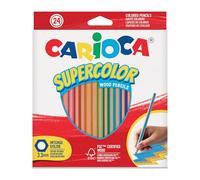 Carioca Lápices de Colores SUPERCOLOR | Caja de 24 Lápices de Madera | Cuerpo Hexagonal | Colores Intensos y Gran Opacidad | Punta de Ø 3,3 mm | 24 piezas