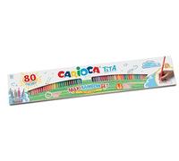 Carioca Lápices de Colores TITA | Caja Especial Maxi con 80 Lápices de Colores | Diseño de Arcoíris | Cuerpo Hexagonal con Colores Brillantes