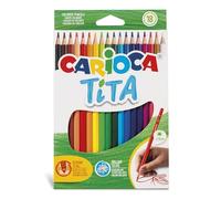 CARIOCA - Lápices de Colores, Tita, Resina Sin Madera, Caja de 18 Unidades