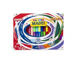 CARIOCA Mágicos - Caja 20 Rotuladores Magic Markers, Punta Gruesa | Caja de 20 Rotuladores Mágicos Magic Markers con Punta Gruesa Antihundimiento y Tinta Lavable No Tóxica