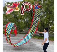 Carioca Malabares Cinta de Baile Dragon Poi con Escala y Cabeza, Arrojando Serpentina de Dragón Haciendo Malabarismos al Aire Libre, Poi de Dragón de Seda Fluida para Parque/ Patio Trasero/ Playa ( Co