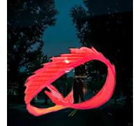 Carioca Malabares Dragón Led Nocturno Poi Haciendo Malabarismos con Dragón de Fitness, Dragon Poi Ilumina Una Fluida Bailarina d Dragón Al Aire Libre, Serpentina Dragon Poi para Patio/ Playa(Red,10 m