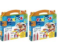 Carioca Maletin Especial Color Set | Maletín con Material para Dibujar Rotuladores, Lápices de Colores y Ceras| Papel de dibujo Incluido | 37 piezas (Paquete de 2)