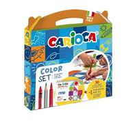 CARIOCA Maletin Especial Color Set | Maletín con Material para Dibujar Rotuladores, Lápices de Colores y Ceras| Papel de dibujo Incluido | 37 piezas