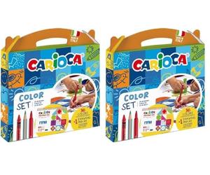 Carioca Maletin Especial Color Set | Maletín con Material para Dibujar Rotuladores, Lápices de Colores y Ceras| Papel de dibujo Incluido | 37 piezas (Paquete de 2)