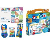 Carioca Maletin Especial Painting Set | Maletín con Material para Dibujar Témperas, Acuarelas y Temperello| Papel de dibujo Incluido | 25 piezas
