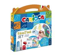 CARIOCA Maletin Especial Painting Set | Maletín con Material para Dibujar Témperas, Acuarelas y Temperello| Papel de dibujo Incluido | 25 piezas