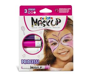 Carioca - Maquillaje Infantil Princesas, Pintacaras en Barra Lavable, 3 Uds | Pinturas de Princesa para Niñas, Tonos Suaves Testados en Pieles Sensibles, Más Cómodas de Usar que las Paletas de Polvo