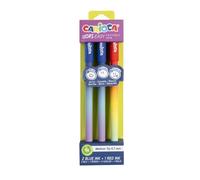 CARIOCA Bolígrafos borrables Oops Easy Colores Surtidos | Blister de 3 Bolígrafos Borrables con Tinta Termosensible | Aspecto colores degradados | Punta de Ø 0,7 mm | 3 piezas