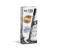 Carioca Oops Negros | Set Bolígrafos Borrables Recargables con Tapa para el Colegio, Universidad y Oficina con Doble Goma Incorporada y Agarre Ergonómico, Bolígrafos Negros 12 Uds