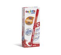 Carioca Bolígrafos borrables Oops - Recargables, doble goma, agarre ergonómico, tapa - 12 uds rojos
