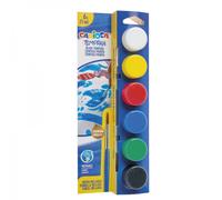 Carioca pack de 6 temperas en botes - 25 ml - pincel incluido - superl