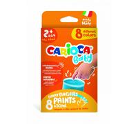 Carioca Pintura de dedos para bebé 2+| Caja con 8 témperas Baby pensanda para los más pequeños que no utilizan pincel | No tóxicas y sin olor | 8 colores en vasitos de 50 ml
