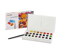 Carioca Plus - Acuarelas Profesionales Sólidas, Set 24 Colores Con Pincel