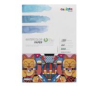 Carioca Plus Bloc de papel para Acuarela | Bloc de Papel muy Grueso de Grano Rugoso con Fibra de Algodón | Tamaño A4 | 20 hojas | 300 g/m²