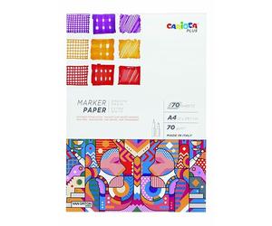 Carioca Plus Bloc de Papel para Dibujo | Bloc de Papel Fino y Brillante ideal para utilizar con Rotuladores | Tamaño A4 | 70 hojas | 70 g/m²